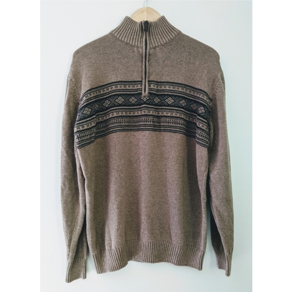 Oscar de la Renta Quarter Zip 100% Cotton Sweater - Picture 1 of 8